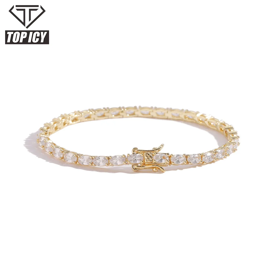 Wholesale Iced Out Tennis Chains Gold Silver Plated Cubic Zircon Tennis Necklace Women Men's Hip Hop Jewelry
