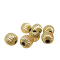 Wholesale 24K Triple Gold Plated Watermelon Spacer Beads Corrugated Jewelry Findings for Making Components