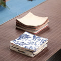 Solid Color Fabric Coaster Chinese Style Cloth Placemat Cotton Linen Insulation Pad Kitchen Cute Coasters Cloth Cup Pad Decor