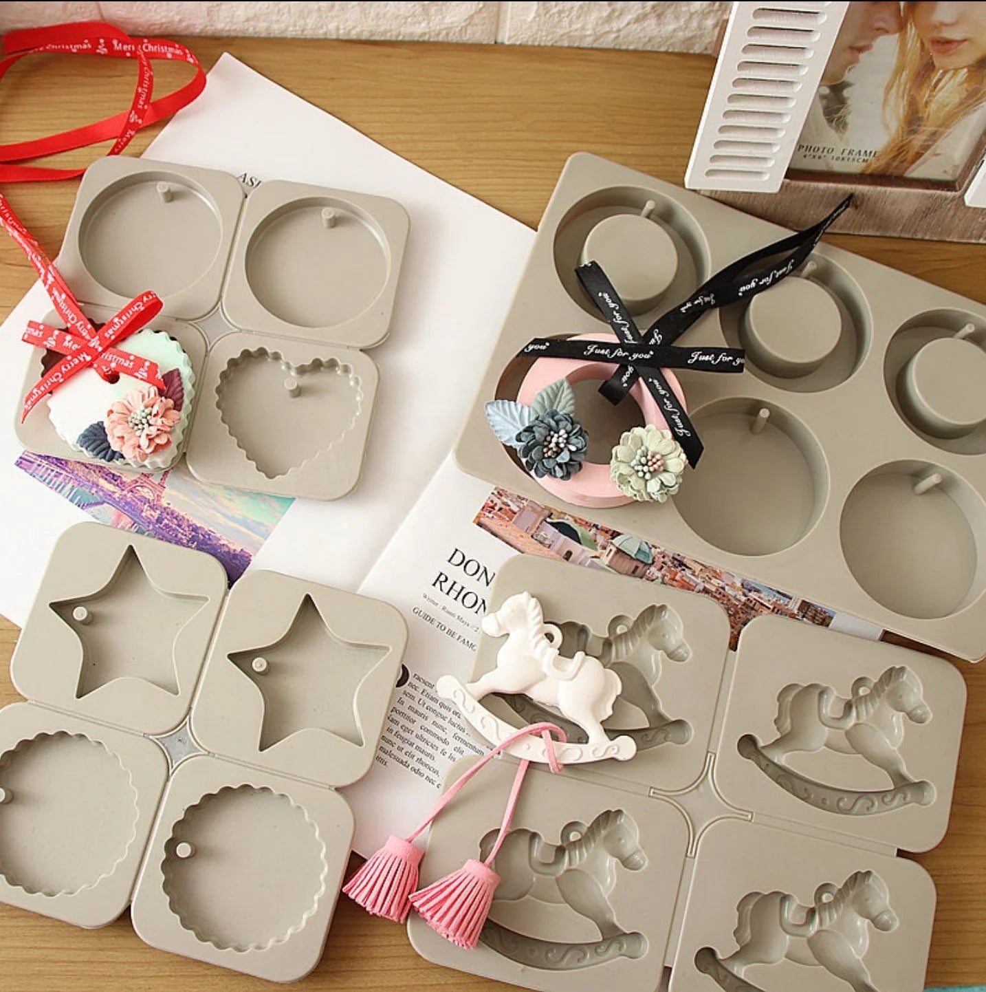 B-5572 DIY Aromatherapy Wax Tablet Pendant Silicone Mold Geometry Crystal Glue Epoxy Resin Decorations Make Tools Gypsum Mould