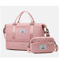 Large Capacity Travel Weekender Bag With Wet Pocket Shoes Compartment 2pcs Carry on Duffel Tote Bag Set With Small Handbag