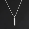 Personalized Smooth Rectangular Pendant Necklace Men Women Stainless Steel Custom Jewelry Bar Pendant Necklace for Girls
