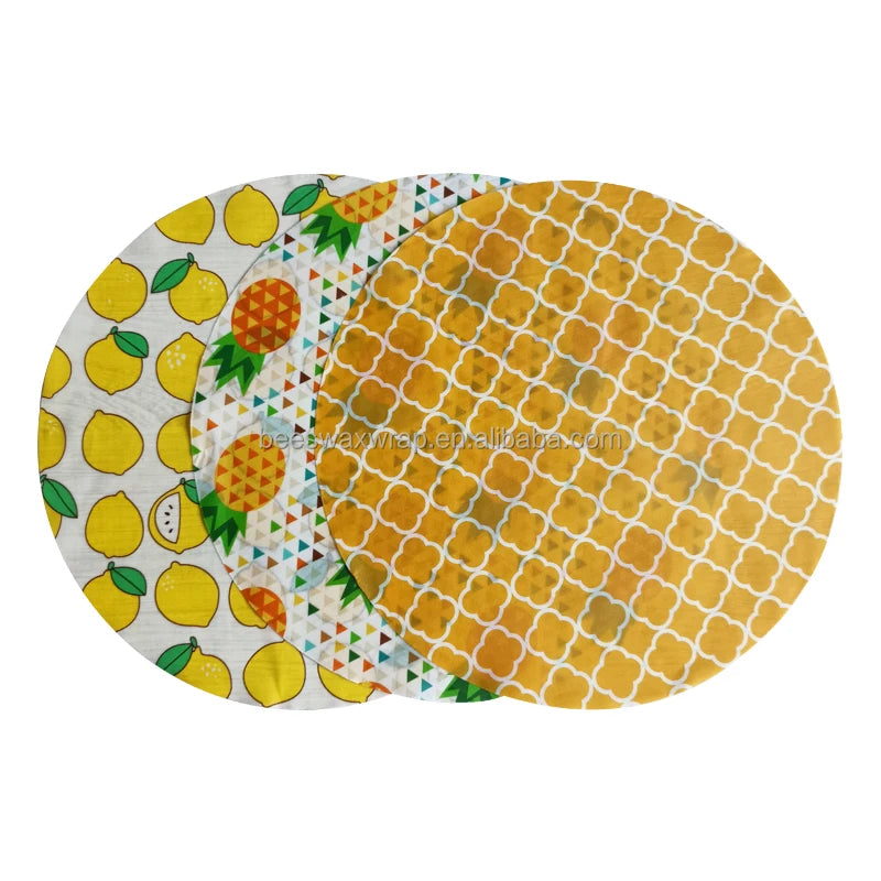BSCI Factory Plastic Free Reusable Food Fresh Round Beeswax Food Wrap Pet Cat Food Can Lid Covers