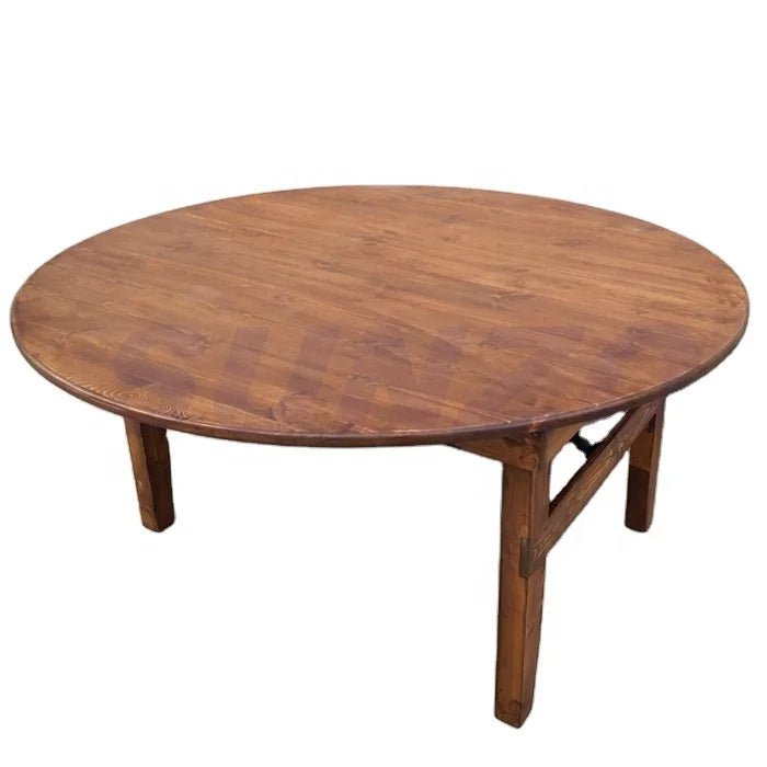 Antique Hot Sale Folding Farm Round Dining Table for Wedding Banquet Party
