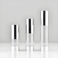 WOGU Empty Skincare Packaging Supplier 30ml 50ml 100ml Shinning Matte Silver Sunscreen Cosmetic Lotion Serum Pump Airless Bottle
