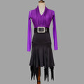 New Mesh Sleeve Top Latin Dance Skirt Female Adult Split Dress Encryption Fringe Training