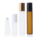 In Stock 5ml Frosted White/amber Glass Roll on Bottle With Gold/black/silver Cap for Perfume/essential Oil Bottle