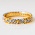 LOZRUNVE 925 Sterling Silver Gold Jewelry Beaded Pave CZ Diamond Eternity Band Ring