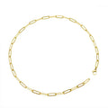 Wholesale Stainless Steel Jewelry Gold Plated Paper Clip Link Chain Necklace Girls Choker Rectangle Paperclip Chain Necklace