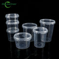 OEM Logo Printed PP Pet Clear Tamper Proof Microwavable Deli Container Storage Box Plastic Takeout Cup Bowl Lids Folding Design