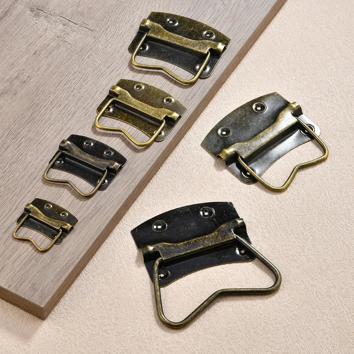6 Styles of Traditional Iron Flat Handles for Farmhouse and Camphor Wood Chests (Side Mount)