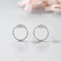Original Design 925 Sterling Silver Round Shape Circle Hollow Diamond Earrings for Women