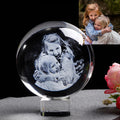 Desktop Decoration Paperweight Glass Photo Ball Baby Memorial Gift 3D Laser Engraving Crystal Ball With Base