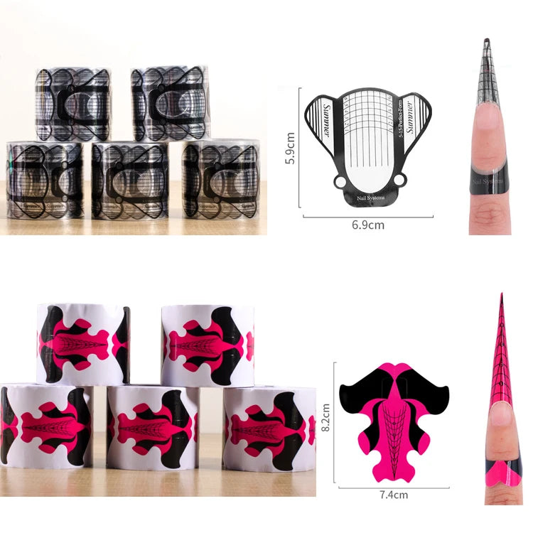 300 Pcs/Roll MOQ 3 Packs Butterfly Sticker Nail Tray Paper 5 Rolls/Pack DIY Nail Stamping Convenient No Logo