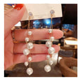 DAIHE 2024 Fashion Jewelry Korean Version Silver Needle Long Pearl Earrings Women's Tassel Earring