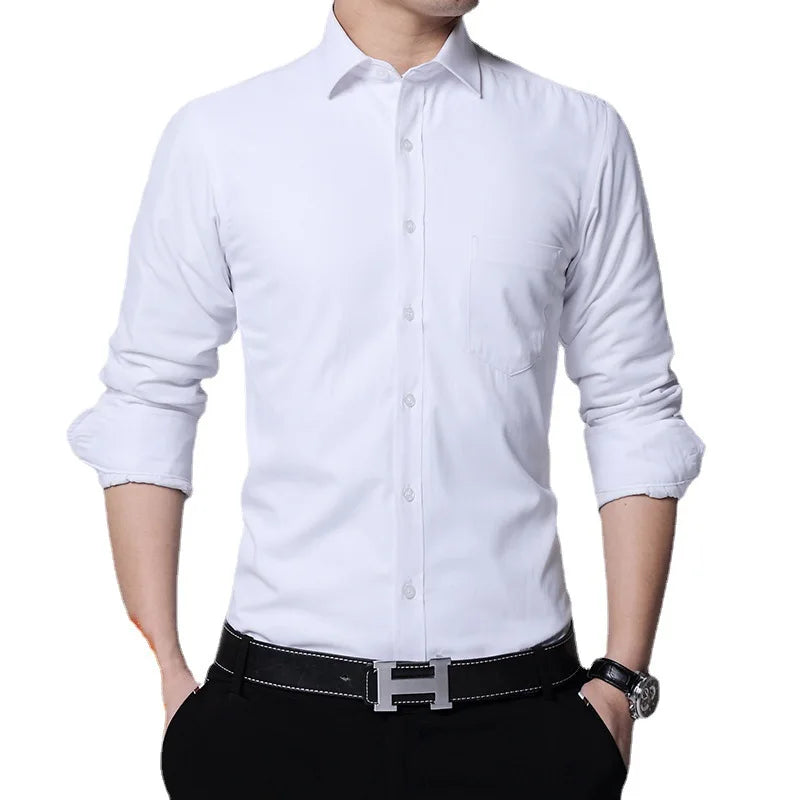 Winter Fashion Casual Fleece Thick Warm Turn-down Collar Long Sleeve Men's Shirts