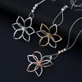 TongLing Fashion Trendy Minimalist Elegant Long Necklace Hollow Out Flower Pendant Necklace for Party Daily Wearing