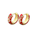 925 Sterling Silver Festive Celadon Earrings Female Temperament Senior Sense of Flower Earrings Buckle Simple Niche Ins Earrings
