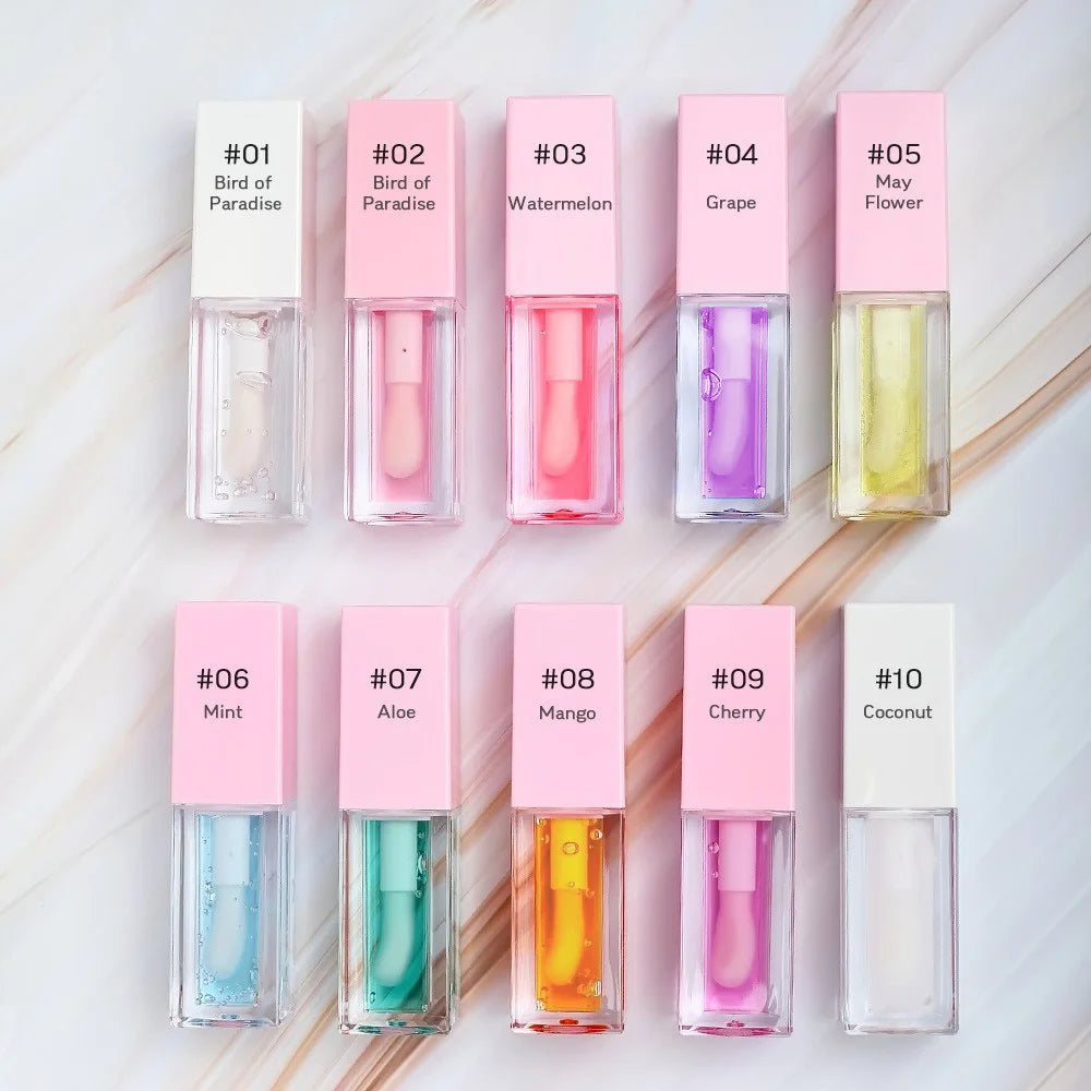 Hydrates Glossy Lip Oil Wholesale With Vitamin E and Coconut Oil Comforts Non-sticky Lip Glossy