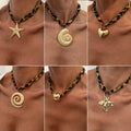 Vintage Beach Series Fashion Necklace Sexy Leopard Print Heart Cross Pendant Necklace for Women
