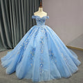 Jancember 6655 Candy Color Off Shoulder Floral Print Evening Ball Gown Formal Quinceanera Dresses