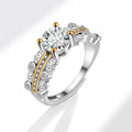 Fashion Cubic Zircon Silver Color Ring Wedding Jewelry Adjustable Artificial Moissanite Diamond Zircon Ring for Women G