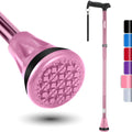 Rehand 3-Section Foldable Adjustable Walking Cane Lightweight Aluminum Custom Pink 0.5kg for Men and Women