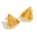 MICCI Tarnish Free Jewelry Wholesale Stainless Steel Triangle Fashion Stud Earrings Gold Plated 18K Jewelry