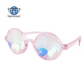 Teenyoun Wholesale Fashion Colorful Bar Cool Round Eye Sunglasses 2023 New Crystal Lenses Multicolor Fractal Prism