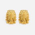 2024 Dazan New INS 18k Pvd Gold Plated Stainless Steel Vintage Vintage Polished Super Shine Sunflower Earrings Fall Jewelry