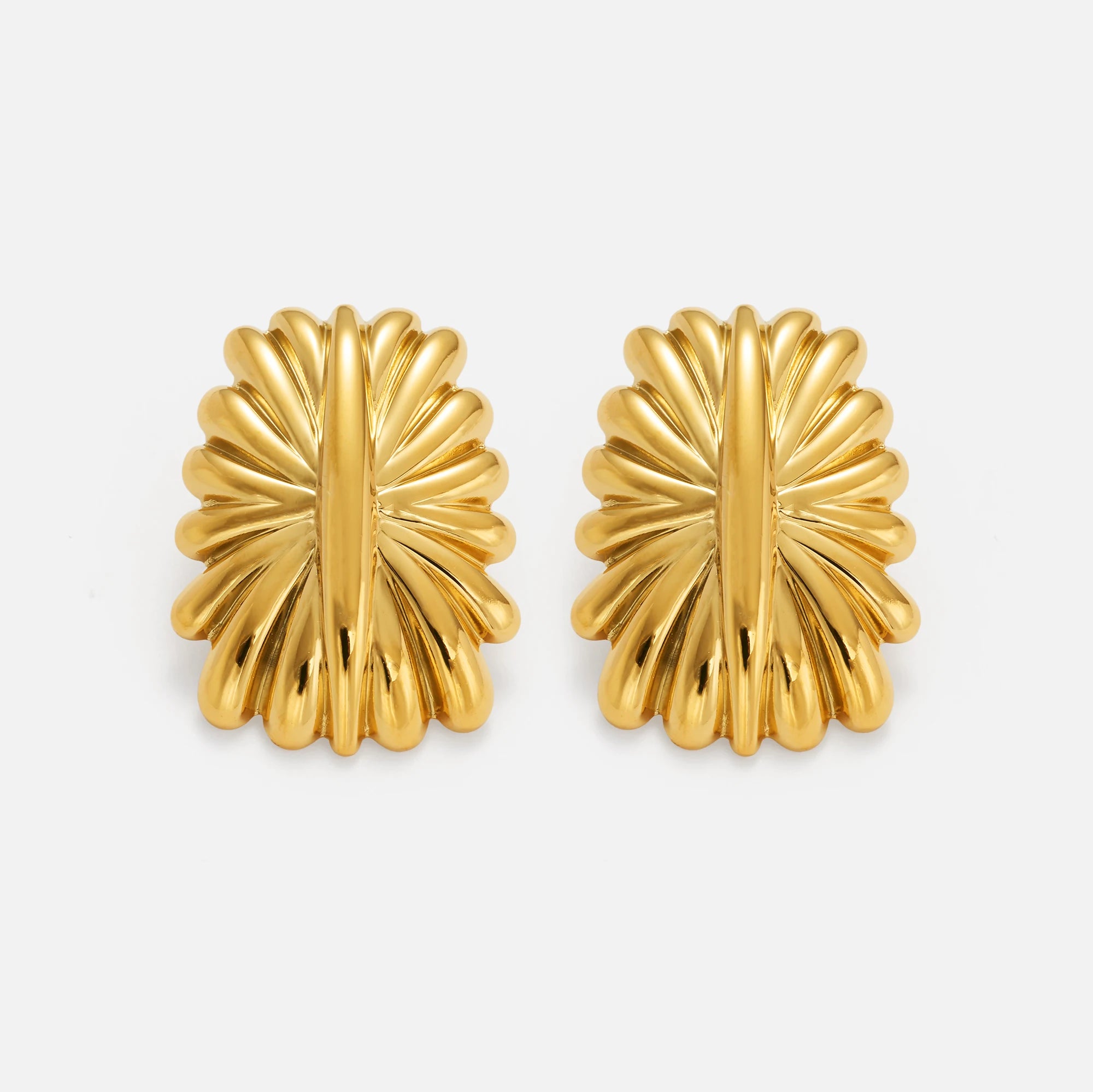 2024 Dazan New INS 18k Pvd Gold Plated Stainless Steel Vintage Vintage Polished Super Shine Sunflower Earrings Fall Jewelry
