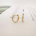 Genuine 14K Gold Real Diamonds Huggie Cartilage Earrings Solid Gold Au585 Circular Earring Hoops