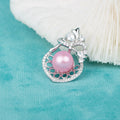 P010718 DIY 7-11mm Natural Freshwater Pearl Pendant Accessory 925 Sterling Silver Engagement Jewelry Necklace for Women