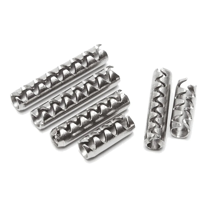 SDPSI DCT Heavy Duty Stainless Steel Toothed Slotted Spring Pins Fasteners with Serrated Slot