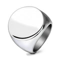 Simple Design Mens Blank logo Ring Silver / Gold  Stainless Steel Blank Signet Ring for Men