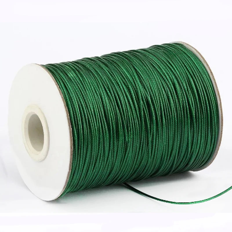 1.0mm Thick Waxed Cotton Cord String Strap Necklace Rope Round Pattern Twisted Finish Jewelry Making DIY Bracelet Bag Threads