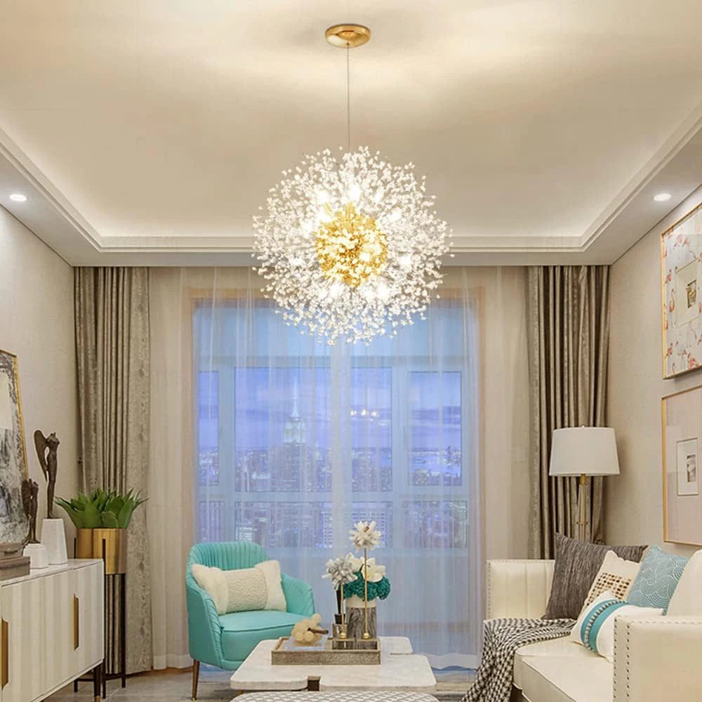 New Design Modern Nordic Decoration Dandelion Crystal Led Pendant Light