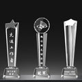 Customized Clear Round Top Badminton Glass Trophy Sports Events Graduation Reward Souvenir Crystal Trophy