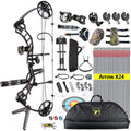 Topoint TRIGON Euipment 19-70LBS Adjustable Archery Carbon Arrows Compound Bow Set for Hunting Shooting