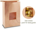 Custom Handmade Brown Kraft Paper Bags Window Insert for Dessert Bakery Nuts Pillow Bedding Packaging Button Closure Custom Logo