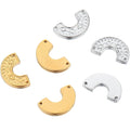 5Pcs Stainless Steel U-Shape Retro Double Hole Charms Pendants for DIY Jewelry Findings Necklace Supplies Bracelet Connectors