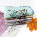 Panuelos Para Hombres Ladies Premium 29x29cm Small Vintage Flower Hanky Scalloped Edge Floral Printed Women Cotton Handkerchiefs