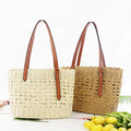 2026 Unisex Shoulder Hand-Woven Straw Bag Two Cotton Lining Soft Open for Beach Shopping Summer Travels