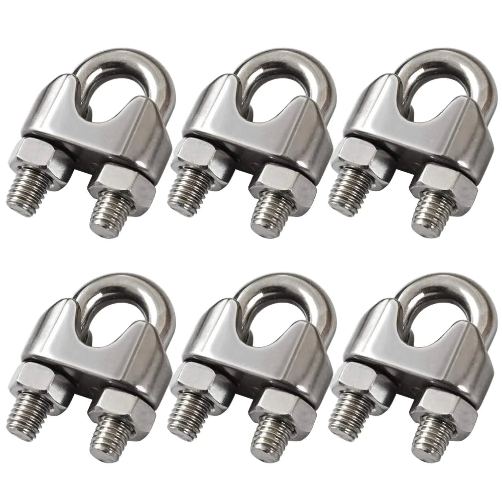 6 3/8 Inch M10 Cable Clamp 304 Stainless Steel Wire Rope Fastener U Bolt Saddle Metric System Clamps