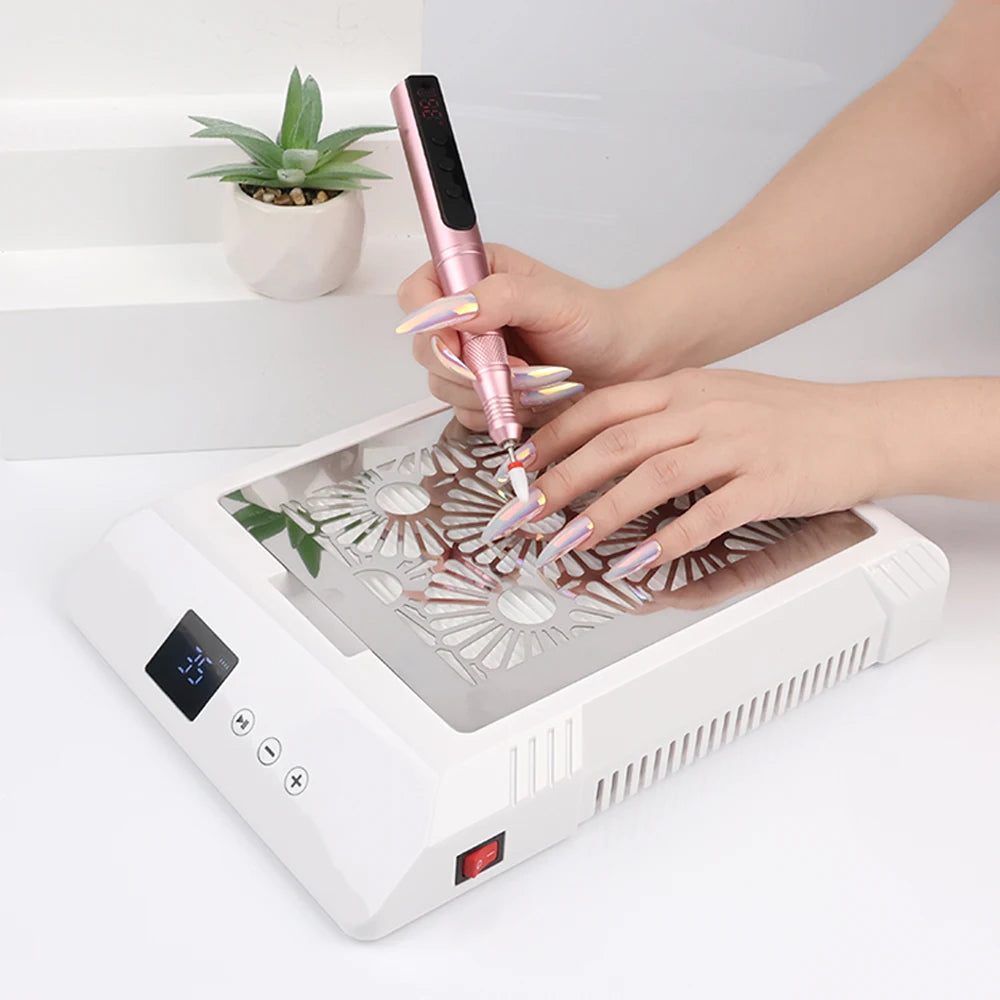 Wholesale Nail Dust Collector Professional Strong Power Nail Salon Extractor Fan Built in Vacuum Cleanr for Nail Art Equipment