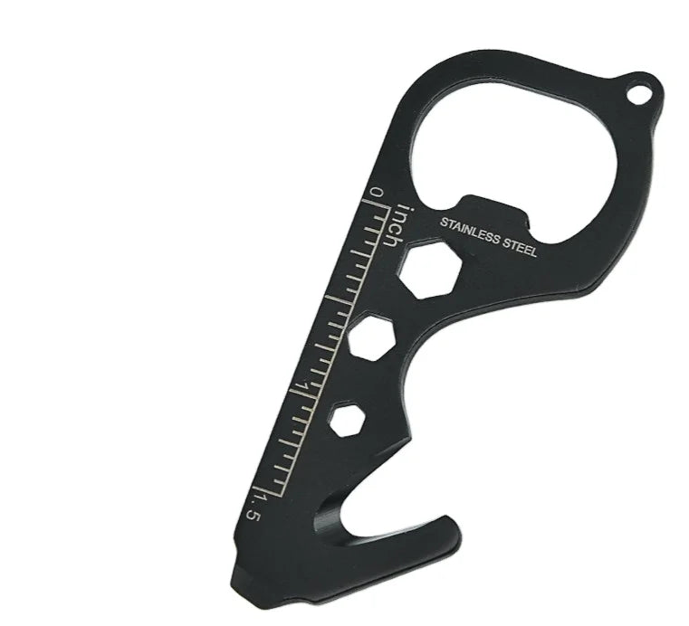 HXY Custom Flat Multifunction 4-in-1 Stainless Steel Key & Ruler Bottle/Beer/Counter Opener-Various Promotions Cheap Gift