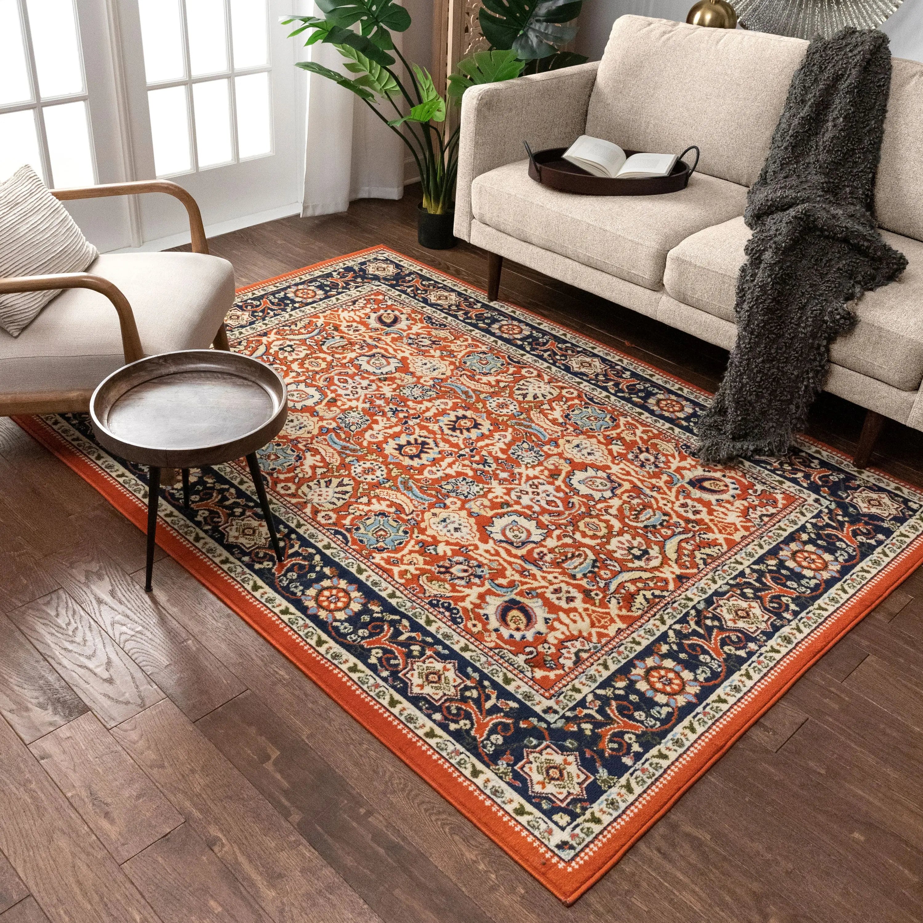 Wholesale Washable Living Room Area Rugs Faux Wool Microfiber Carpet Soft Print Floor Mat