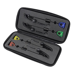 Carp Fishing Swingers Set LED Light Color Illuminated Bite Indicator 4pcs in Zipped case B2002