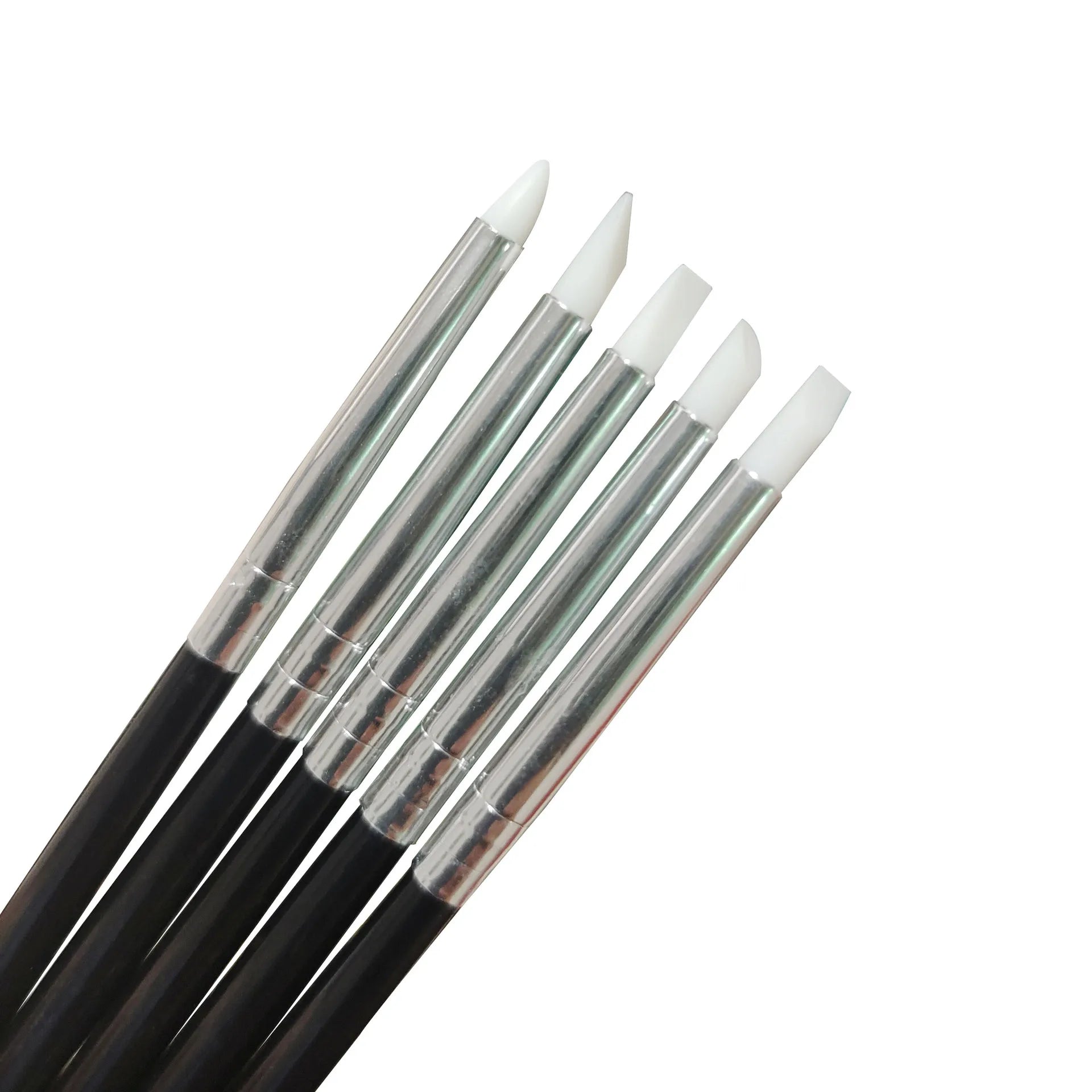5pcs Silicone Pen Nail Art Engraving and Embossing Pen Nail Art Silicone Tool for Nail Salon Elastic Brush Pen