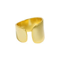 Wholesale Glossy Matt Surface Chunky Rings Gold Plated Adjustable 925 Sterling Silver Ring for Women